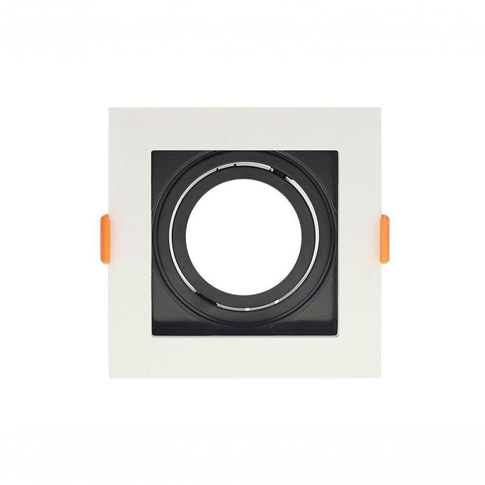 Spot Recuado De Embutir Quadrado Ar 70 Branco Com Preto Taschibra - 1