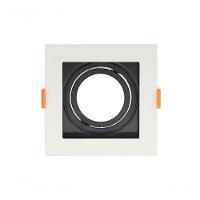 Spot Recuado De Embutir Quadrado Ar 70 Branco Com Preto Taschibra - 1