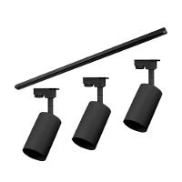 Kit Trilho Taschibra Com 3 Spot Track Par20 E27 Bivolt Preto - 1