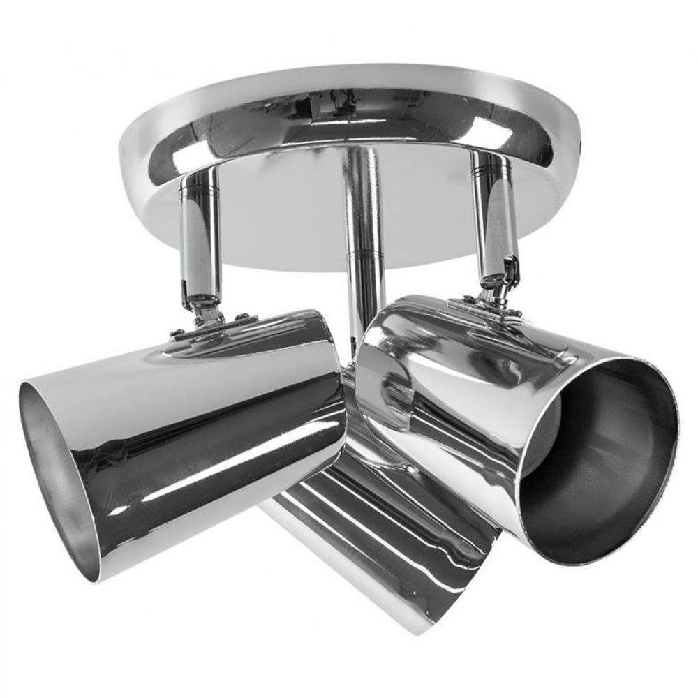 Spot De Sobrepor New Short Triplo Direcionável 3xe27 Cromado Llum - 3