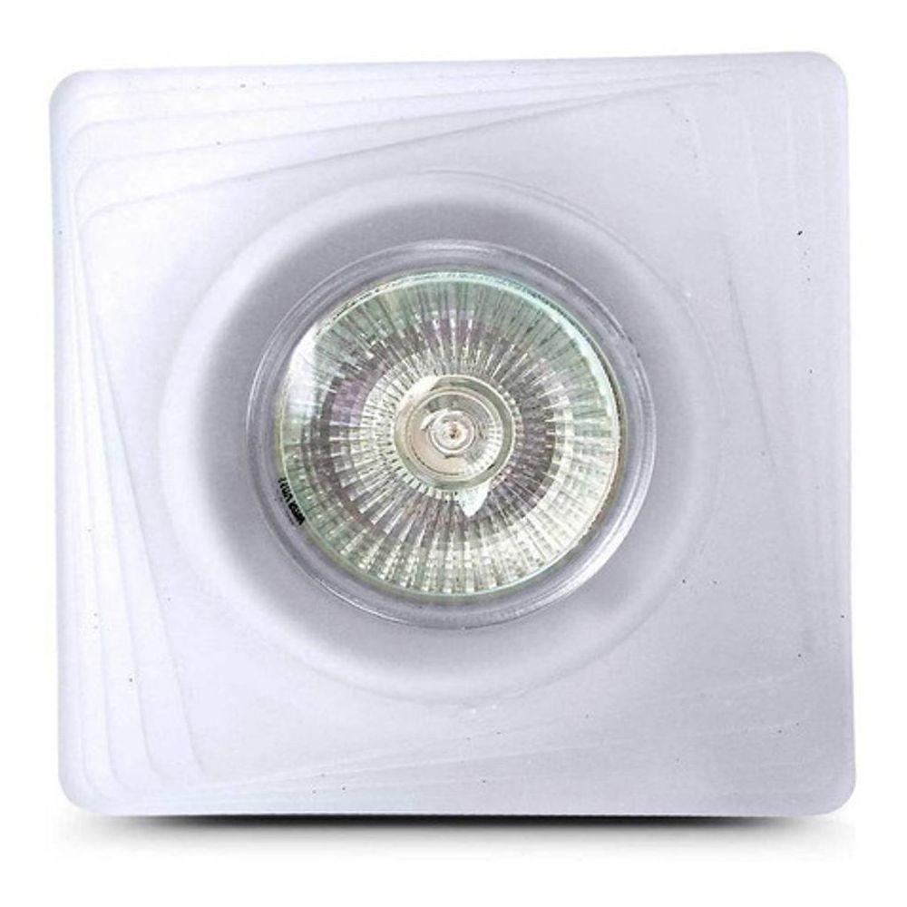 Spot Embutir Branco Quadrado Vidro Com Led 4,8w Led Cor Da Lâmpada 6500k - 1