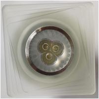 Spot Embutir Branco Quadrado Vidro Com Led 4,8w Led Cor Da Lâmpada 6500k - 7