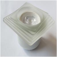 Spot Embutir Branco Quadrado Vidro Com Led 4,8w Led Cor Da Lâmpada 6500k - 9