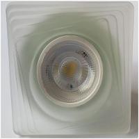 Spot Embutir Branco Quadrado Vidro Com Led 4,8w Led Cor Da Lâmpada 6500k - 11
