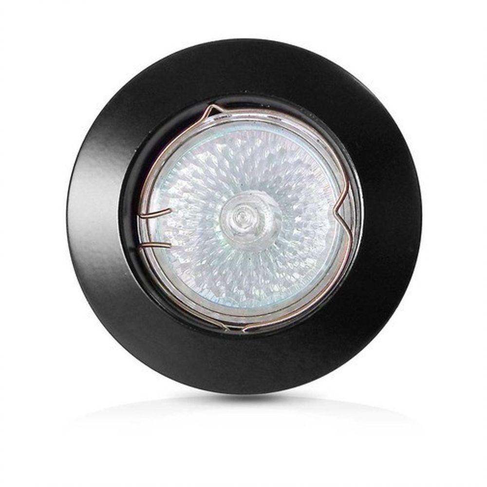 Spot De Embutir Redondo Preto Com Dicroica 4,8W Branco Frio - 1