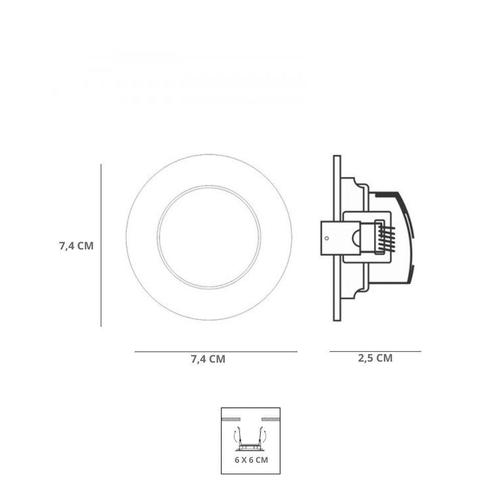 Spot De Led Embutir Elgin Ecospot Mr11 Redondo 3w Bivolt 3000k Luz Quente - 2