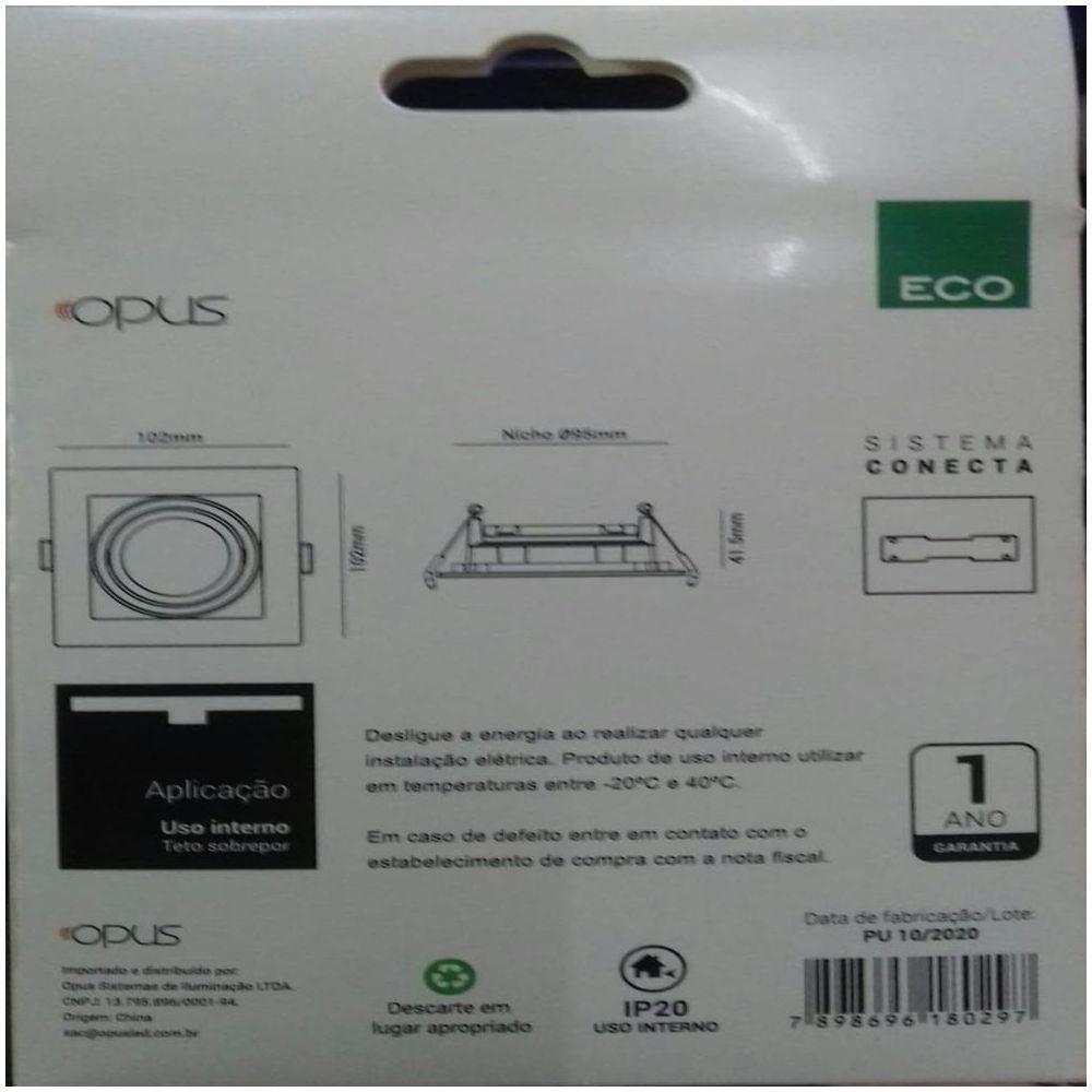 Spot Embutir Conecta Recuado Quadrado Neutro Branco - 7