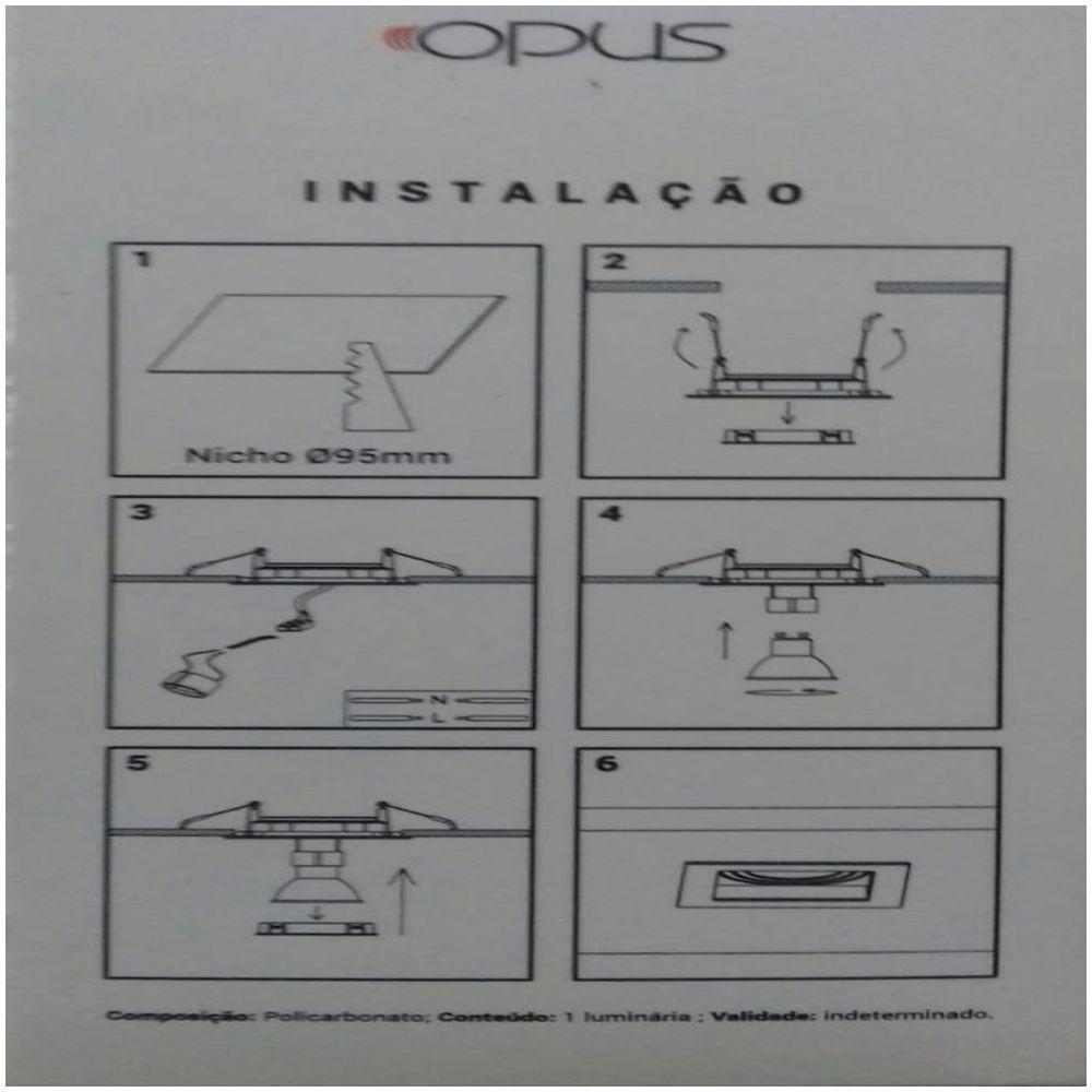 Spot Embutir Conecta Recuado Quadrado Neutro Branco - 9