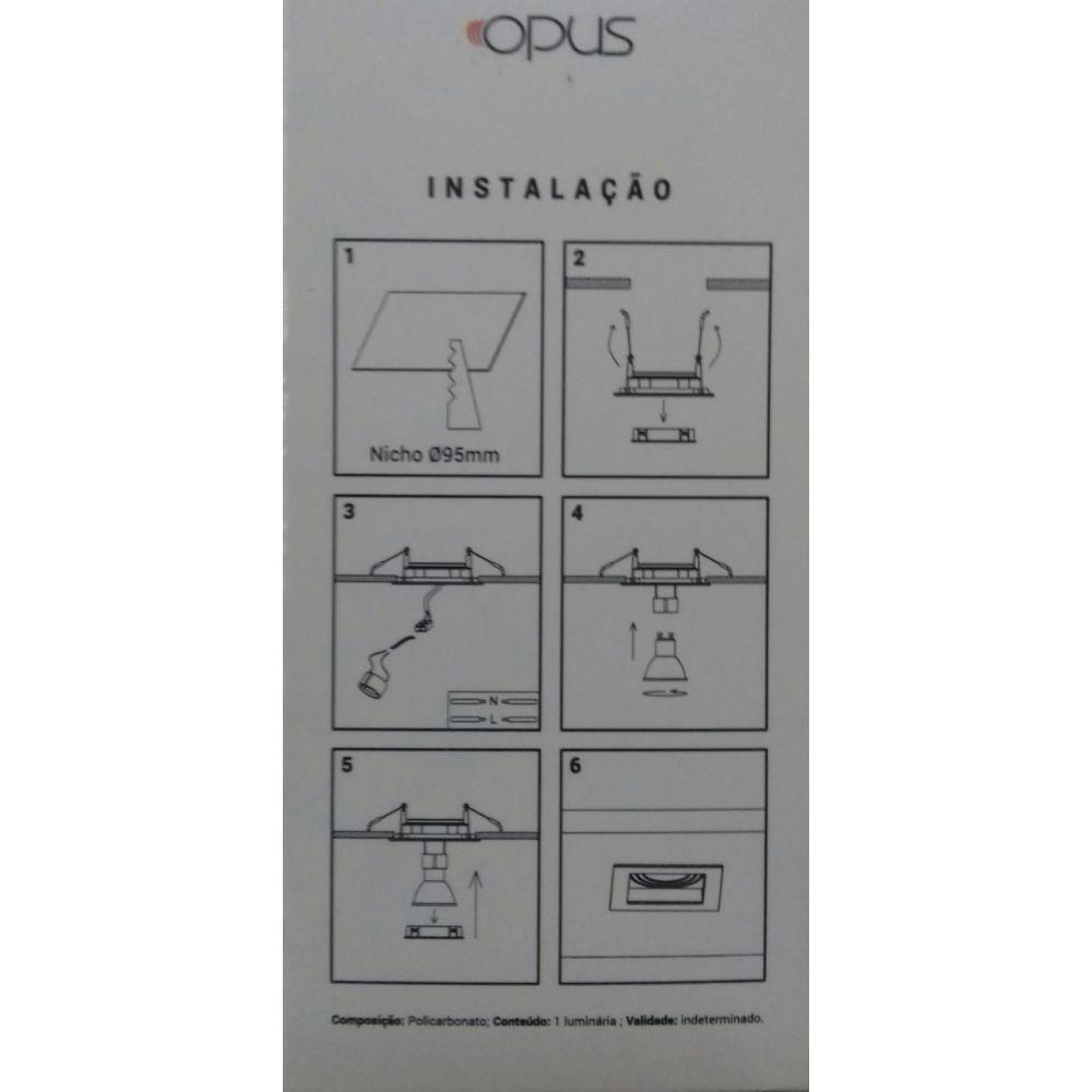 Spot Embutir Conecta Recuado Quadrado Neutro Branco - 10