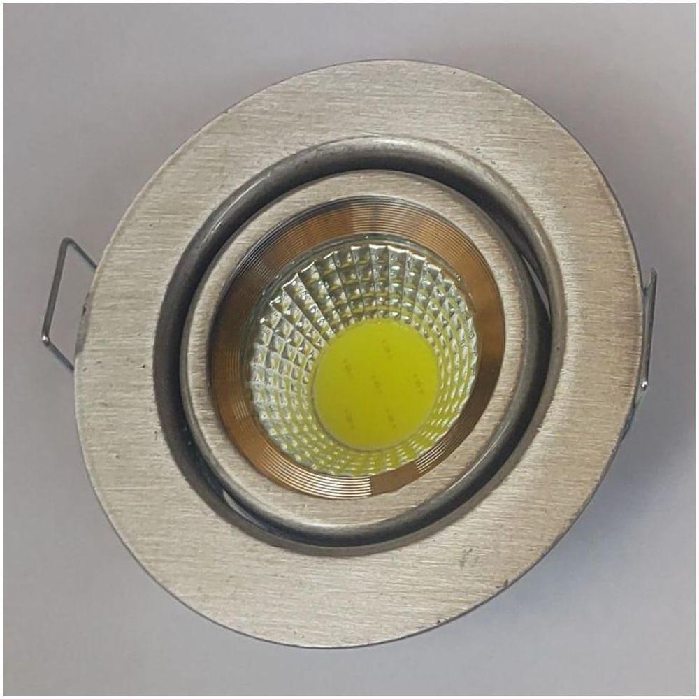 Spot de Embutir 5w Led Redondo Direcionável Aço Escovado - 8