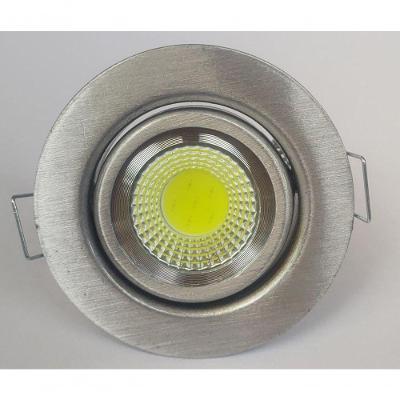 Spot de Embutir 5w Led Redondo Direcionável Aço Escovado