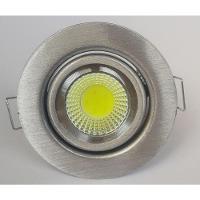 Spot de Embutir 5w Led Redondo Direcionável Aço Escovado - 1