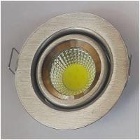 Spot de Embutir 5w Led Redondo Direcionável Aço Escovado - 8