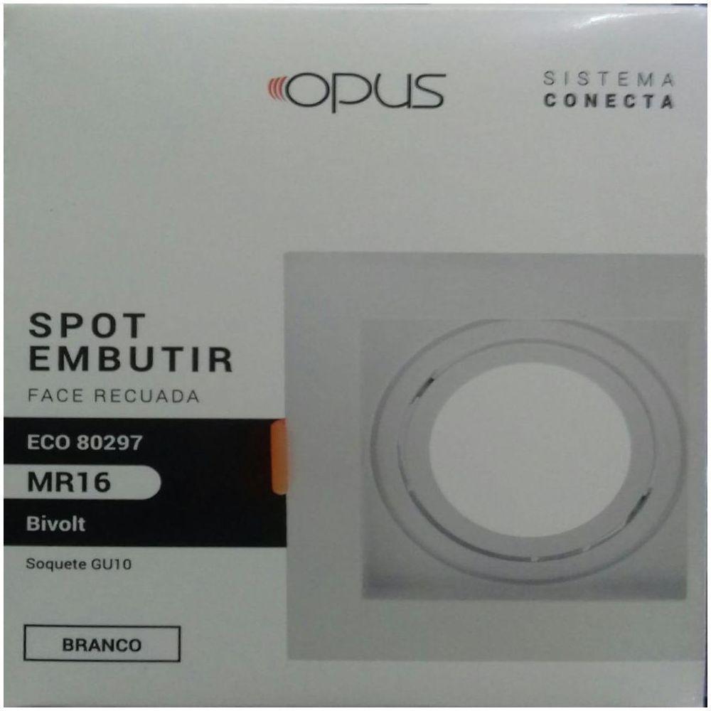 Spot Embutir Conecta Recuado Quadrado Branco Frio - 3