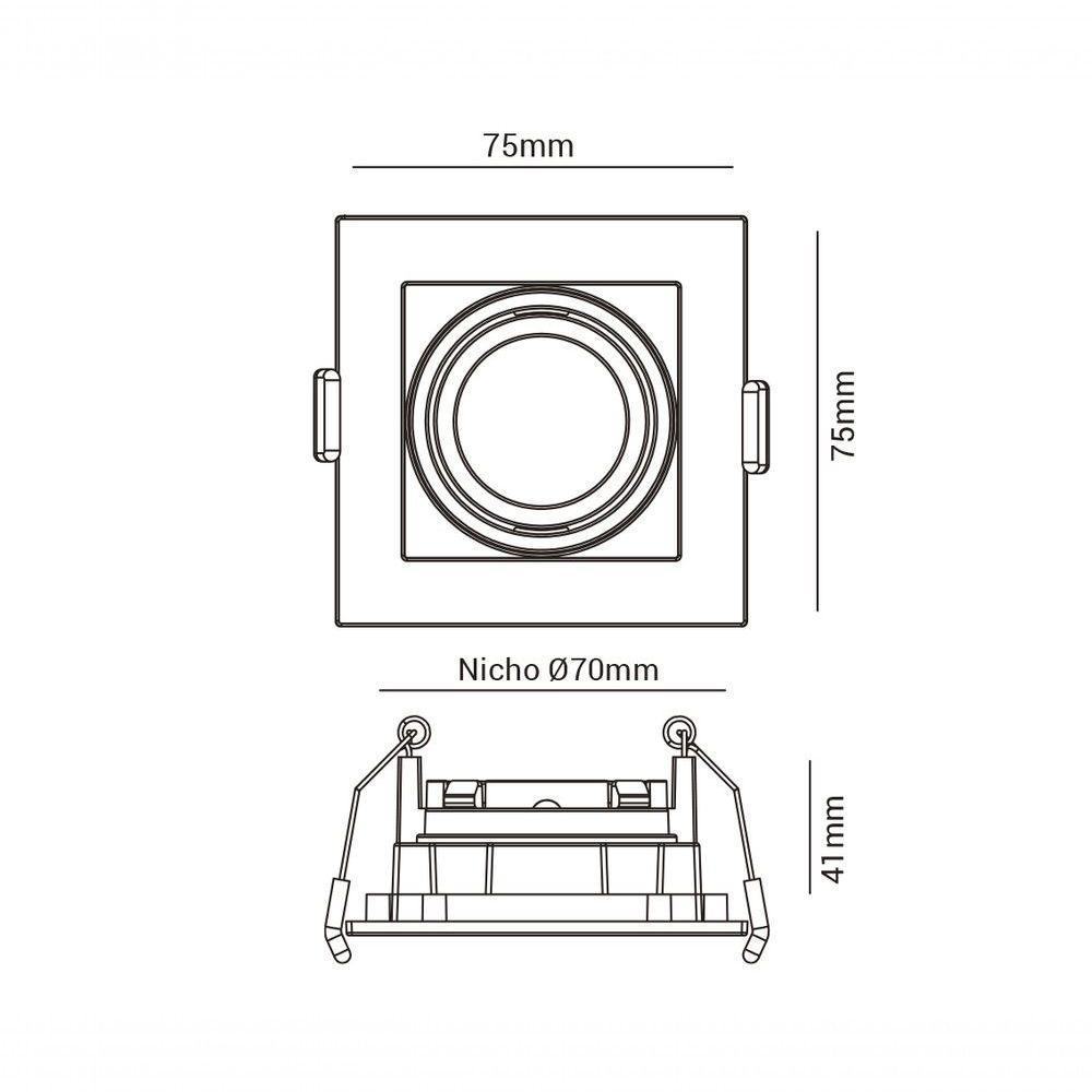 Mini Spot Dicroica De Embutir Recuado Led3,5W Branco - 9