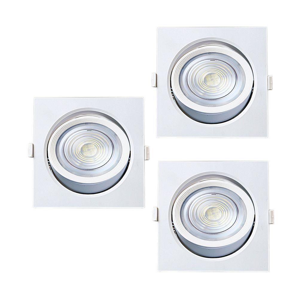 Kit 3 Spot De Led Embutir Alltop Par30 Quadrado 10w Bivolt Taschibra 4000k Luz Neutra - 2
