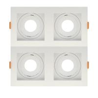 Spot De Embutir Quadrado Recuado Quadruplo Mr11 Direcionável Branco - 1