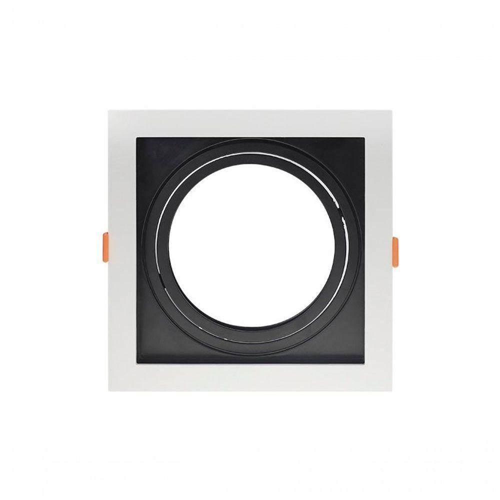 Spot Recuado De Embutir Quadrado Ar 111 Branco Com Preto Taschibra - 1