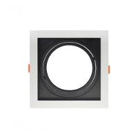 Spot Recuado De Embutir Quadrado Ar 111 Branco Com Preto Taschibra - 1