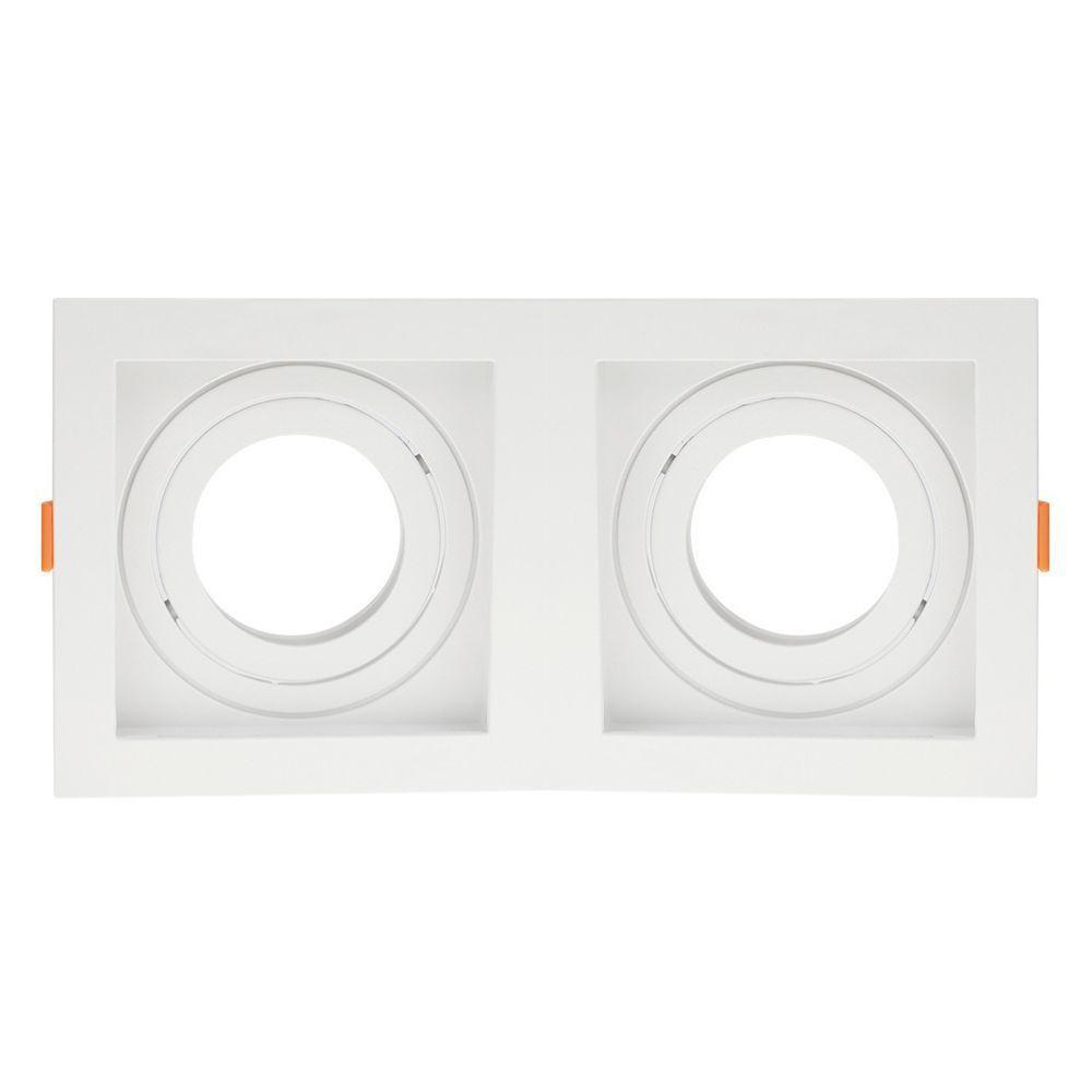 Spot De Embutir Quadrado Recuado Duplo Mr16 Direcionável Branco - 1