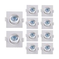 Kit 10 Spot De Led Embutir Alltop Mr11 Quadrado 3w Bivolt Taschibra 6500k Luz Fria - 3