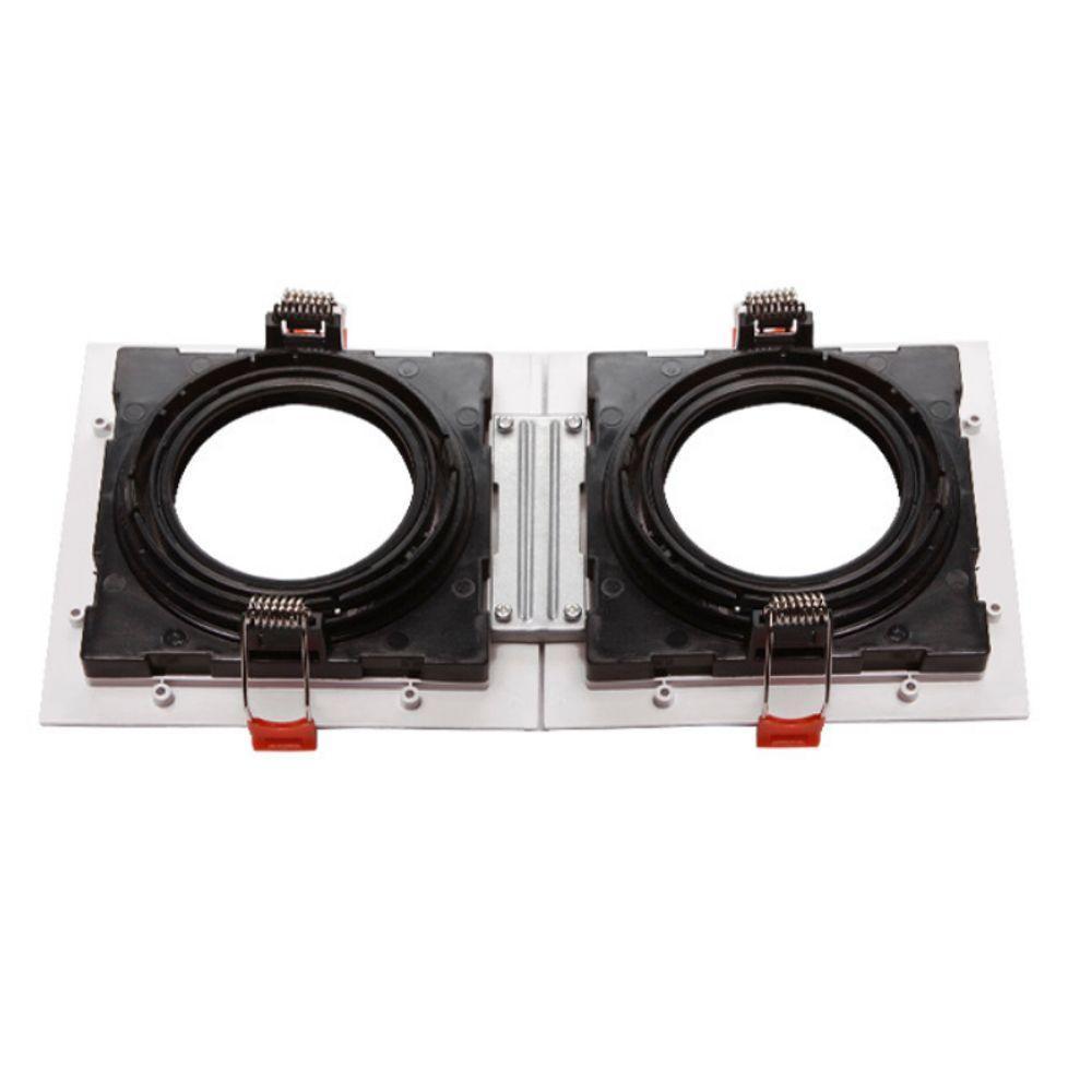 Spot De Embutir Quadrado Recuado Duplo Mr11 Direcionável Branco Com Preto - 1