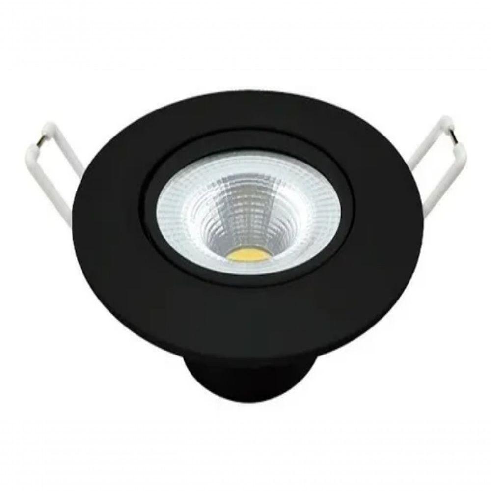 Spot Led 5w Redondo Embutir Branco Frio 9x9cm Preto - 1