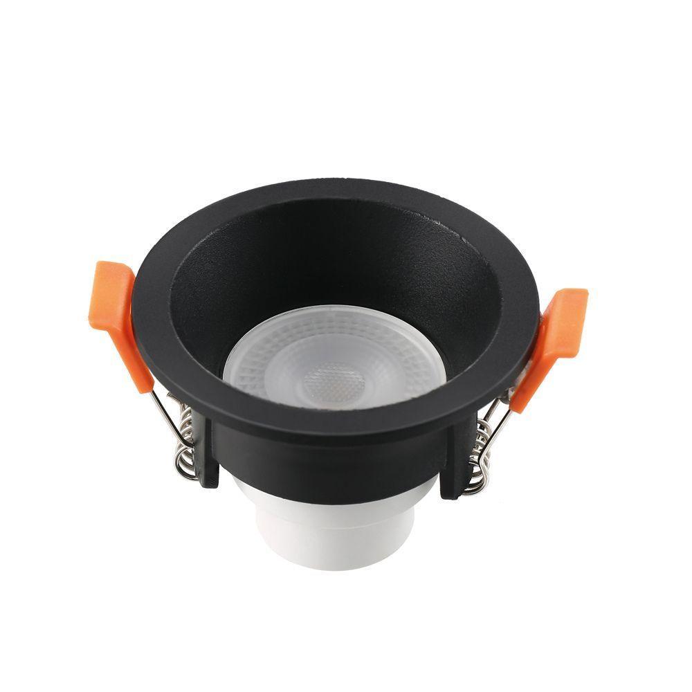 Spot De Led Recuado Embutir Redondo 6w Bivolt Preto Blumenau 4100k Luz Neutra - 2