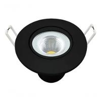 Kit 2 Spot Led 5w Redondo Embutir Branco Frio 9x9cm Preto - 1