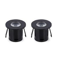 Kit 2 Spot Para Móvel Taschibra Pik Led Redondo Preto Bivolt 6500k Luz Fria - 1