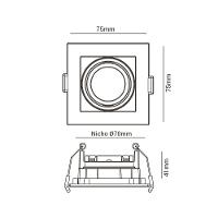 Spot De Embutir Face Recuada Par20 Cor Produto Preto - 3
