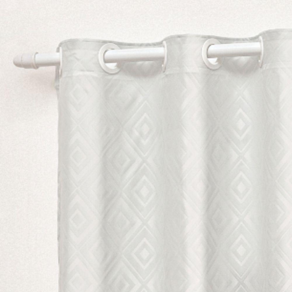 Cortina Em Jacquard Degradê 4,00 X 2,70 Para Varão - Branca - 3