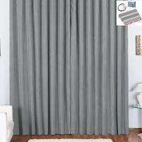 Cortina Pryme 4 Metros Sala Quarto Em Oxford Para Trilho Comum Cinza - 1