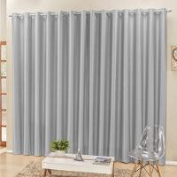 Cortina 2 Mts Sala Quarto Escritório Blackout Para Varão - Cinza - 1