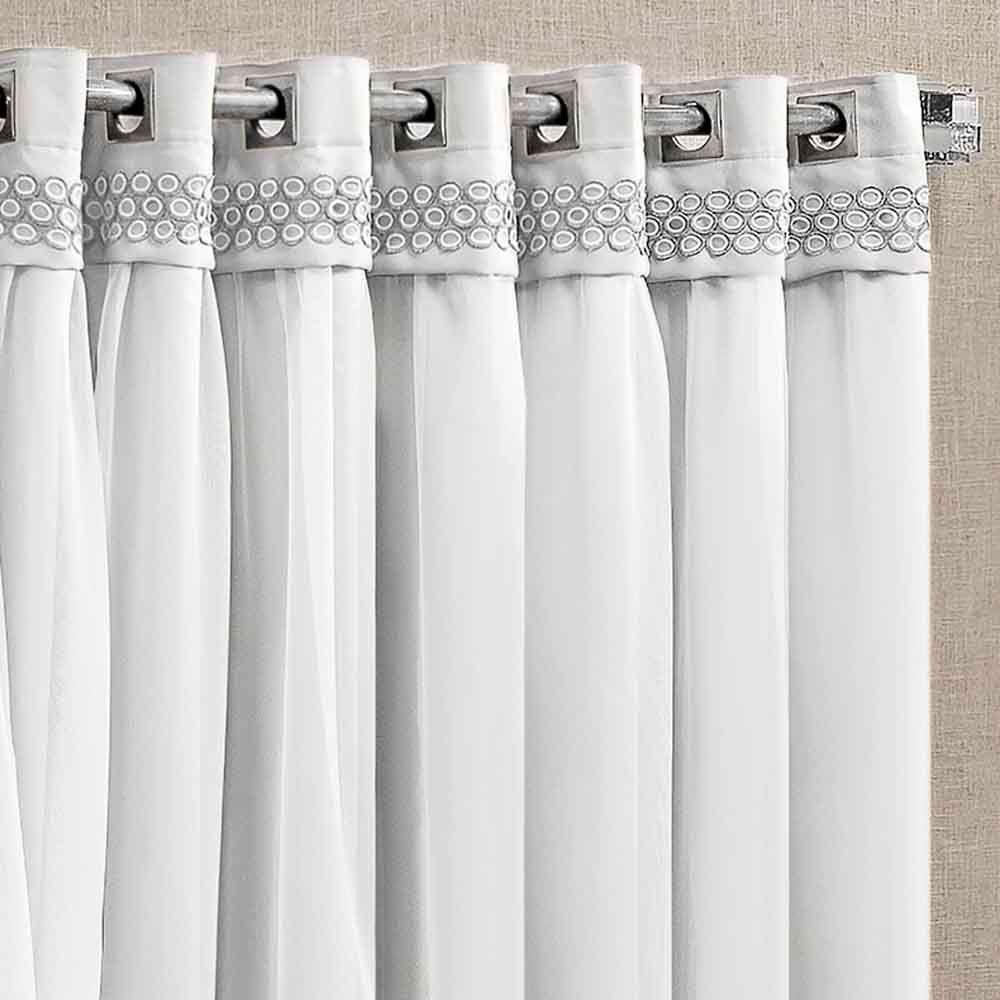 Cortina Grécia 2 Mts Sala Quarto Blackout Para Varão - Branca - 2