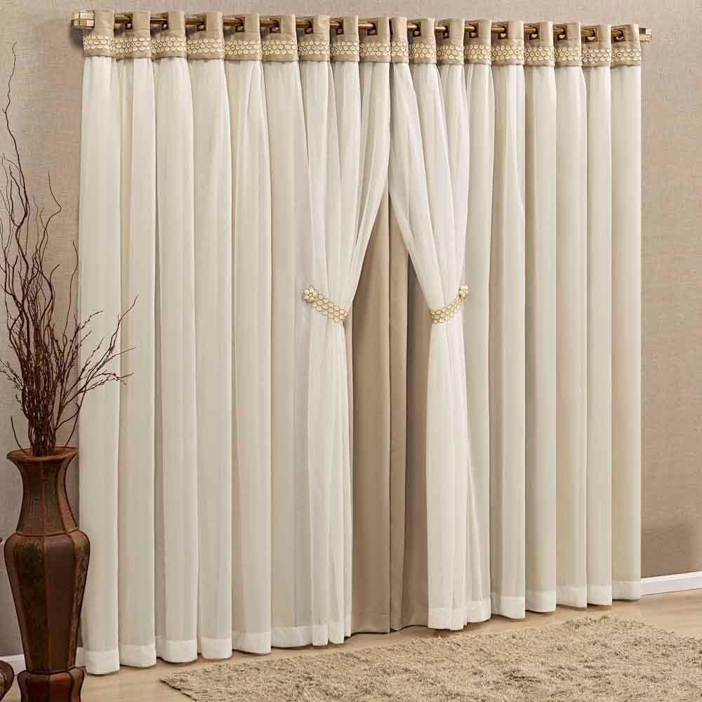 Cortina Grécia 3 Mts Sala Quarto Blackout Para Varão - Chocolate - 1