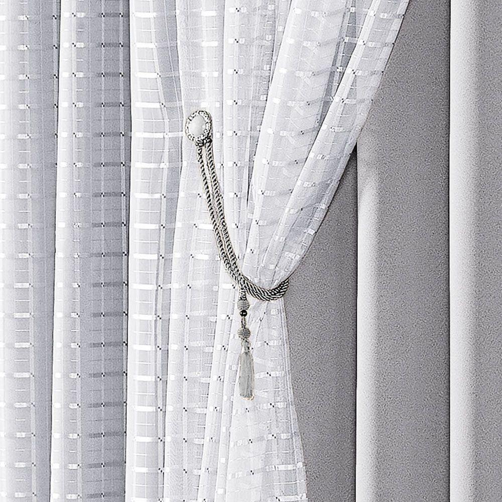 Cortina Iris 3 Metros Semi Blackout Sala Quarto Para Varão - Cinza - 3