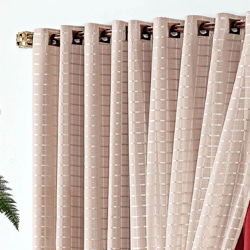 Cortina Iris 2 Metros Semi Blackout Sala Quarto Para Varão - Vermelha - 2