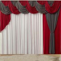 Cortina Inspiração 3 Metros Sala Quarto Para Varão - Vermelha - 1