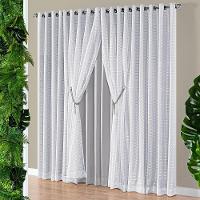 Cortina Iris 2 Metros Semi Blackout Sala Quarto Para Varão - Cinza - 1