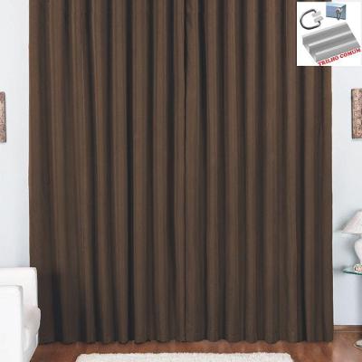 Cortina Pryme 3 Metros Sala Quarto Em Oxford Para Trilho Comum - Tabaco