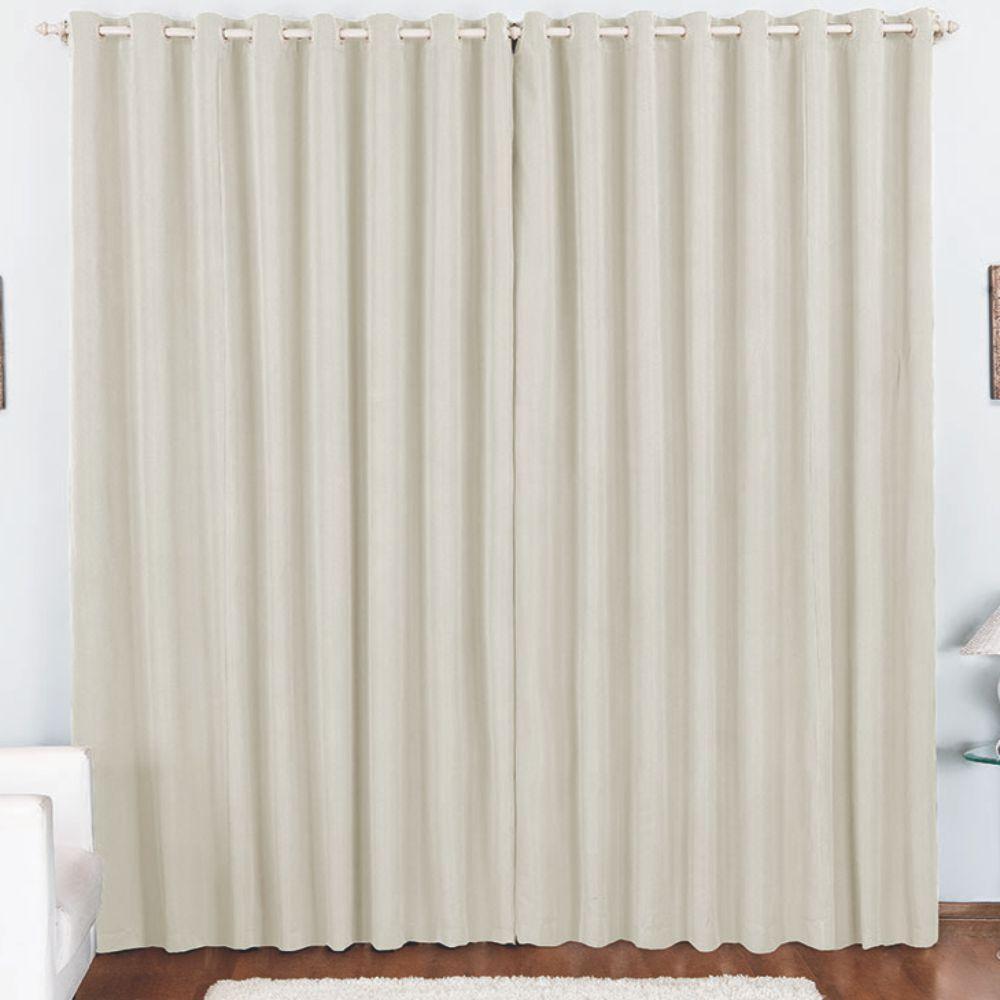 Cortina Pryme 4 Metros Sala Quarto Em Oxford Para Varão - Palha - 1