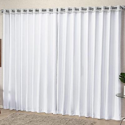 Cortina La Bela 3 Metros Micropercal Sala Quarto Para Varão - Branca