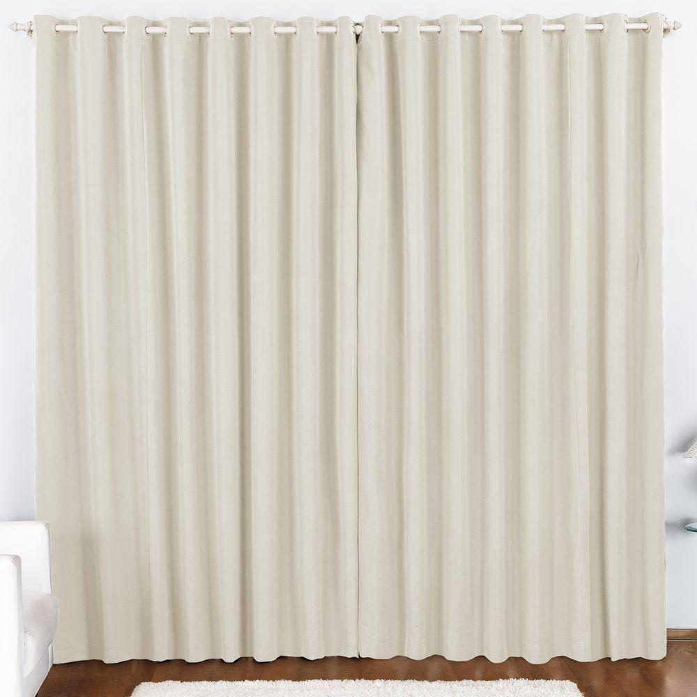 Cortina 3 Mts Sala Quarto Oxford Trilho Suisso Baratissima Palha - 1