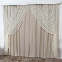 Cortina Mirage 2 Mts Sala Quarto Blackout Voal Trilho Comum - Bege - 1