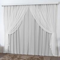 Cortina Mirage 4 Mts Sala Quarto Blackout Voal Trilho Comum - Gelo - 1