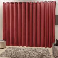 Cortina 3 Mts Sala Quarto Escritório Ráfia Trilho Suisso Baratissima Vermelho - 1