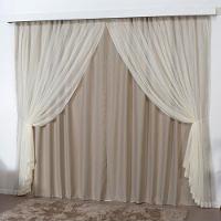 Cortina 4 Mts Sala Quarto Escritório Blackout Voal Trilho Suisso - Avelã - 1