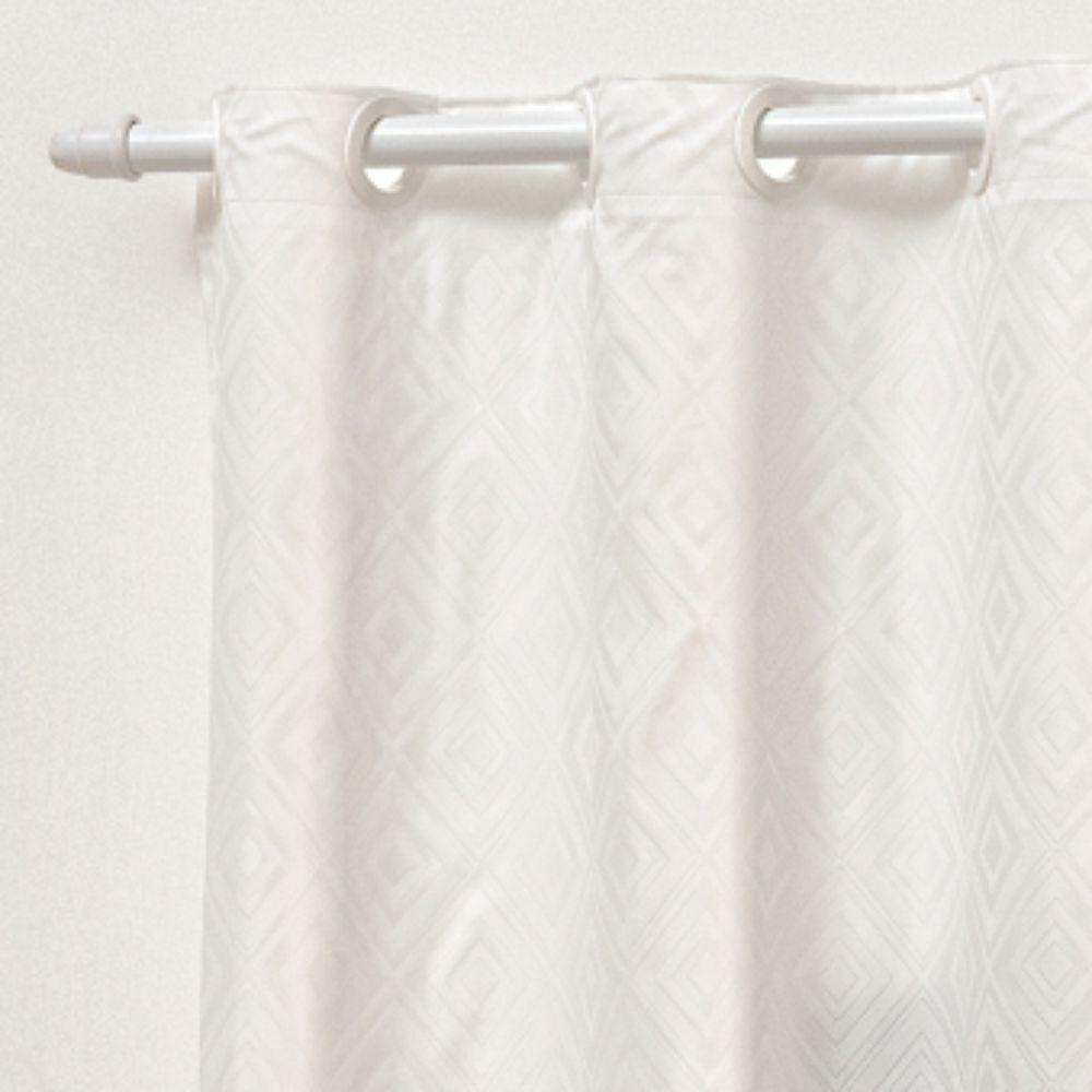 Cortina Em Jacquard Bahamas 4,00 X 2,70 Para Trilho Comum - Branca - 3