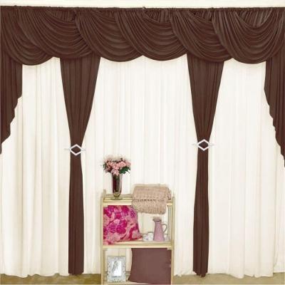 Cortina Sedução Para Varão Em Malha 3,00m X 2,60m Sala Quarto - Tabaco